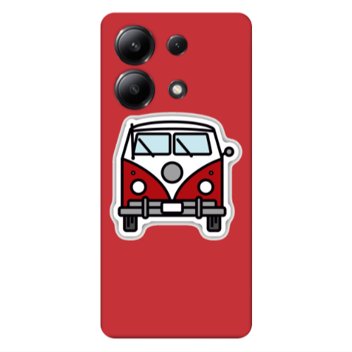 Xiaomi Redmi Note 13 4G Minibus Red Colored Silicone TPU Θήκη