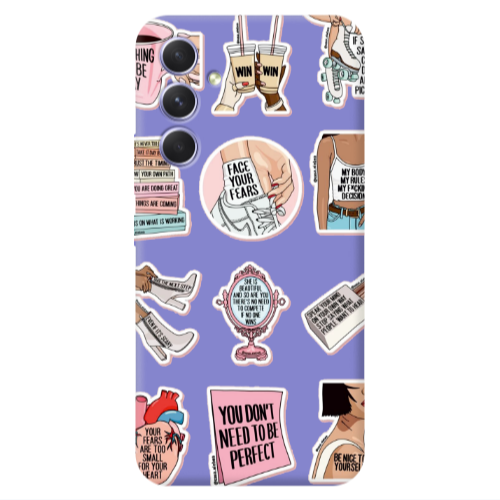 Samsung A56 Everything will be okay Purple Colored Silicone TPU Θήκη