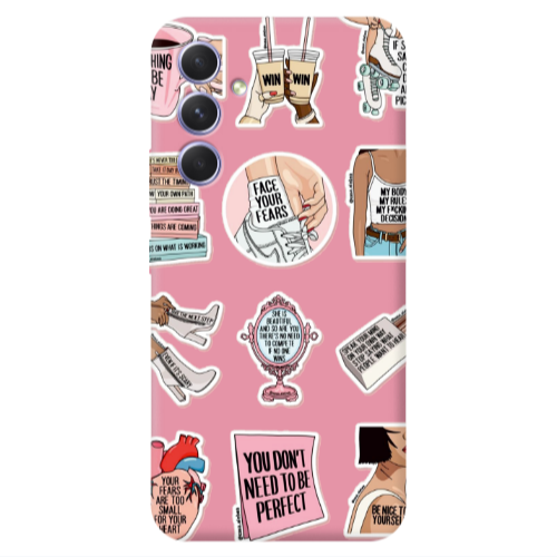 Samsung A56 Everything will be okay Pink Colored Silicone TPU Θήκη