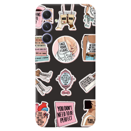 Samsung A56 Everything will be okay Black Colored Silicone TPU Θήκη