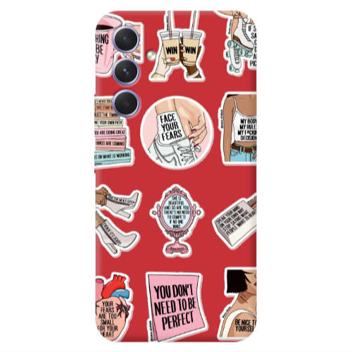 Samsung A56 Everything will be okay Red Colored Silicone TPU Θήκη