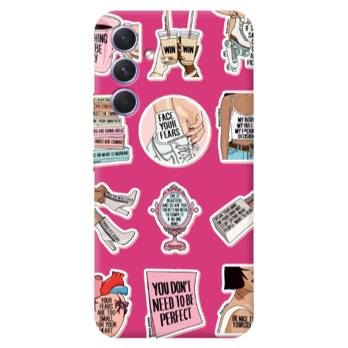 Samsung A54 Everything will be okay Fuchsia Colored Silicone TPU Θήκη