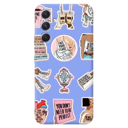 Samsung A54 Everything will be okay Light Purple Colored Silicone TPU Θήκη