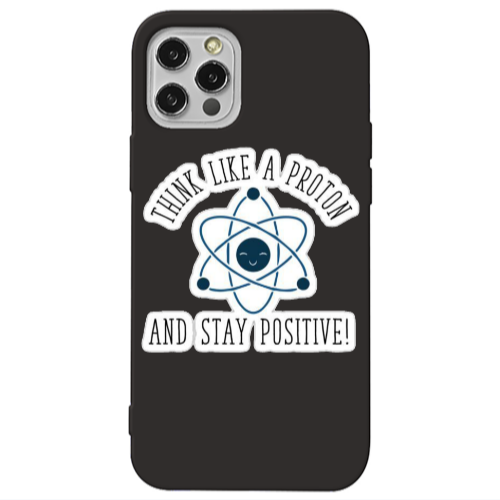 Apple iPhone 12 Pro Positive Black Colored Silicone TPU Θήκη